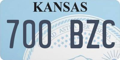 KS license plate 700BZC