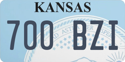 KS license plate 700BZI