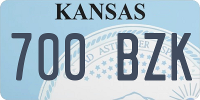 KS license plate 700BZK