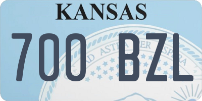 KS license plate 700BZL