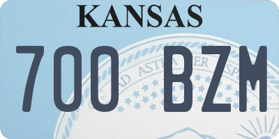 KS license plate 700BZM