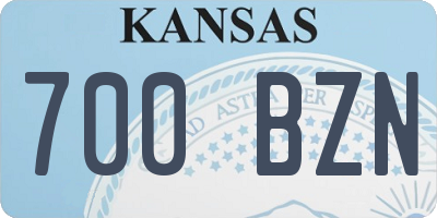 KS license plate 700BZN
