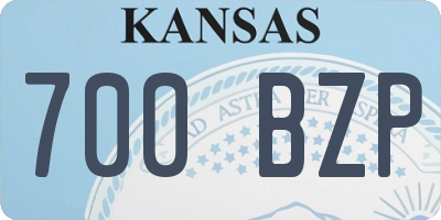 KS license plate 700BZP