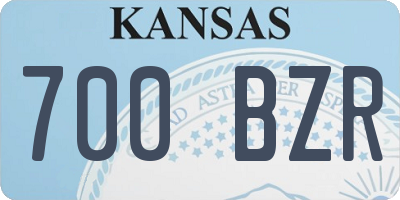 KS license plate 700BZR