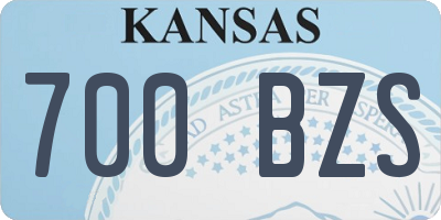 KS license plate 700BZS
