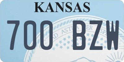 KS license plate 700BZW