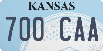 KS license plate 700CAA