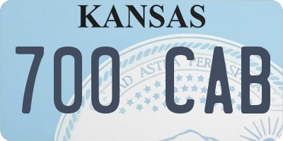 KS license plate 700CAB