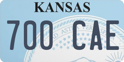 KS license plate 700CAE