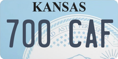 KS license plate 700CAF