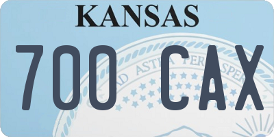 KS license plate 700CAX