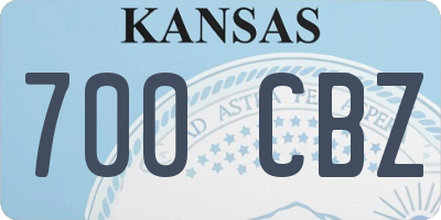KS license plate 700CBZ