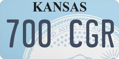 KS license plate 700CGR