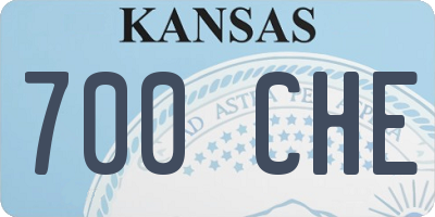 KS license plate 700CHE