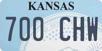 KS license plate 700CHW