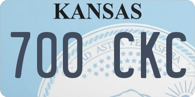KS license plate 700CKC