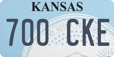 KS license plate 700CKE