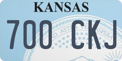 KS license plate 700CKJ
