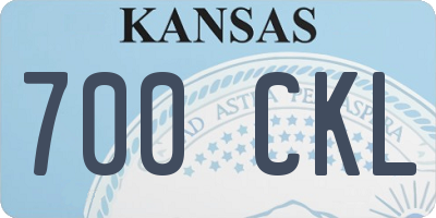 KS license plate 700CKL
