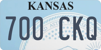 KS license plate 700CKQ