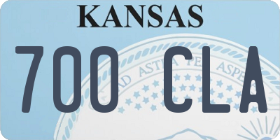 KS license plate 700CLA