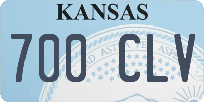 KS license plate 700CLV