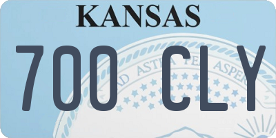 KS license plate 700CLY