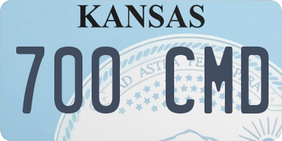 KS license plate 700CMD