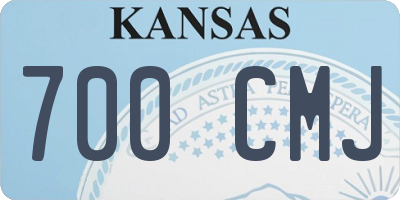 KS license plate 700CMJ