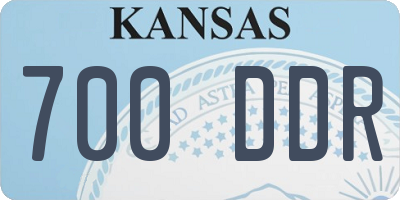KS license plate 700DDR