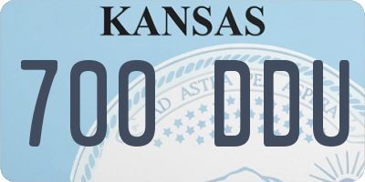KS license plate 700DDU