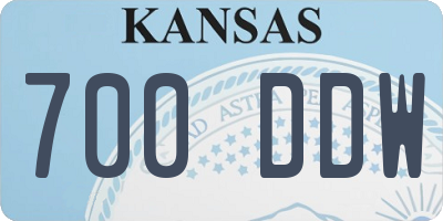 KS license plate 700DDW