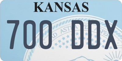 KS license plate 700DDX