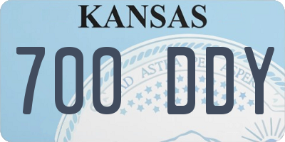 KS license plate 700DDY