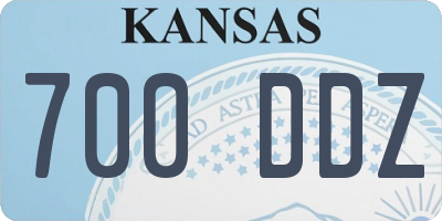 KS license plate 700DDZ