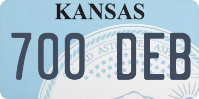 KS license plate 700DEB