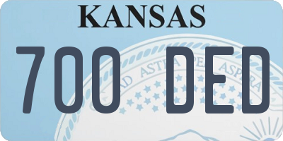 KS license plate 700DED