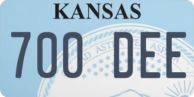 KS license plate 700DEE
