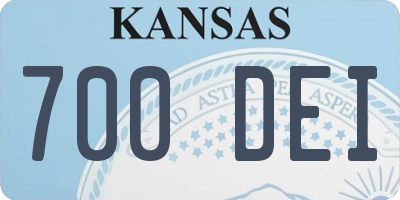 KS license plate 700DEI