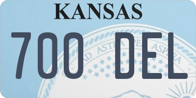 KS license plate 700DEL