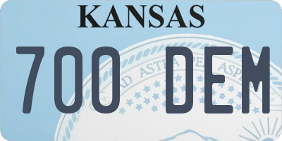 KS license plate 700DEM