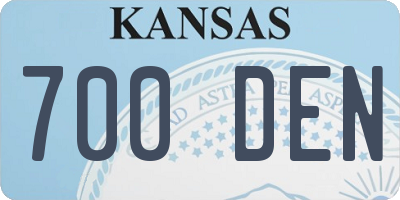 KS license plate 700DEN