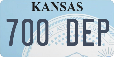 KS license plate 700DEP