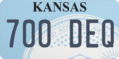 KS license plate 700DEQ