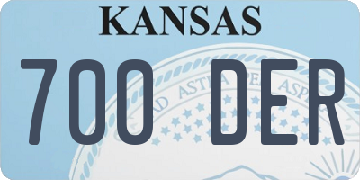 KS license plate 700DER