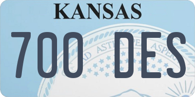 KS license plate 700DES