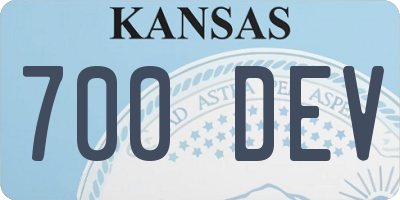 KS license plate 700DEV