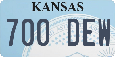 KS license plate 700DEW