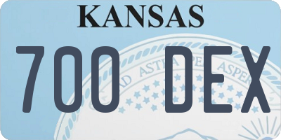 KS license plate 700DEX