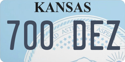 KS license plate 700DEZ